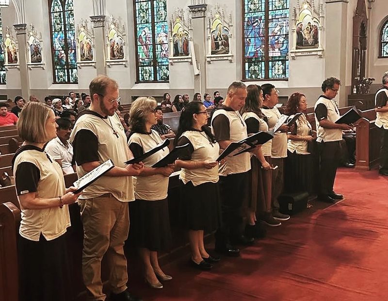 Lay members gathered in the chapel